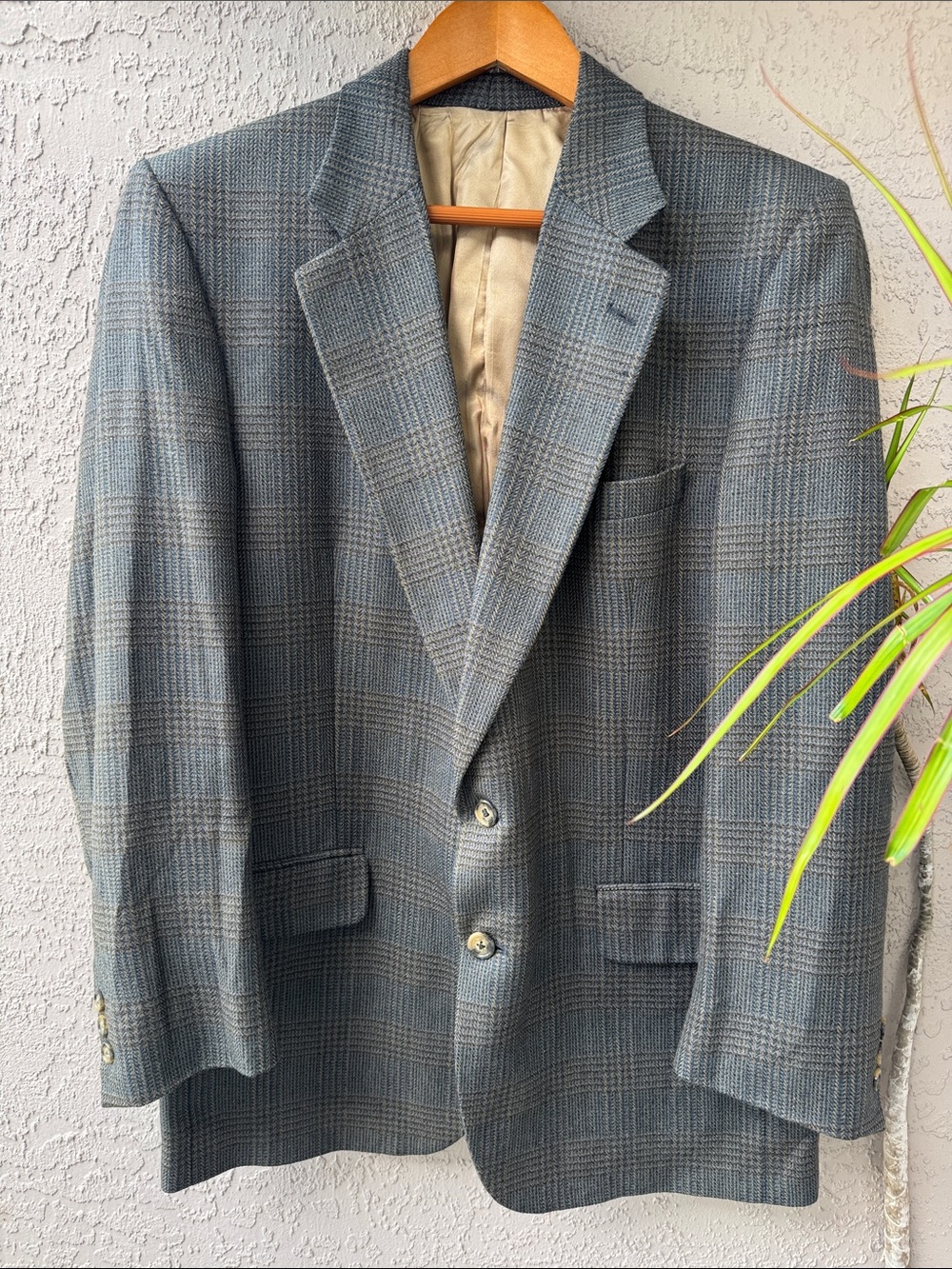 Vintage Burberry Houndstooth Wool Sport Coat
